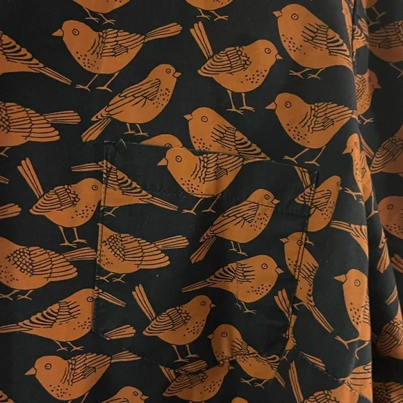 Boden Black and Orange Bird Print Blouse - Picture 4 of 8